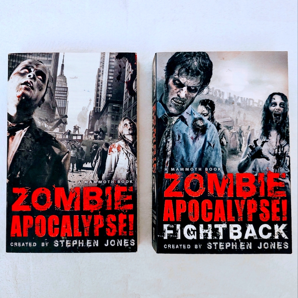 Set Of 2 - Zombie Apocalypse! & Fightback By Stephen Jones Paperback Books New!